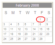 February 2008 calendar