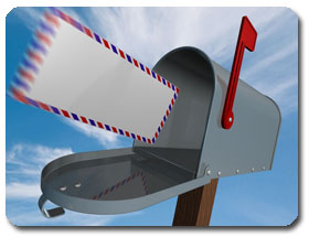 Letter zooming into mailbox