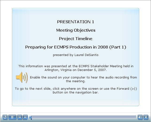 Screen shot of Presentation 1